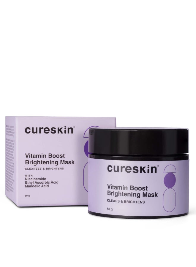Cureskin Vitamin Boost D Tan Face Mask for Glowing Skin | D Tan Pack for Tan Removal | Fruit Based AHA Tan Removal De Tan Face Pack Mask for Women & Men | Tan Removal Cream - Image 1